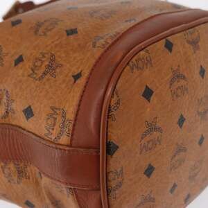 MCM Logogram Visetos Shoulder Bag Brown